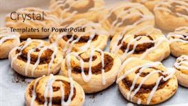  Presentation with cinnamon - Slide deck featuring still-life-of-cinnamon-rolls background and a coral colored foreground