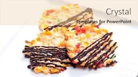  Presentation with chocolate nuts - Beautiful PPT theme featuring still-life-of-cookies backdrop and a lemonade colored foreground