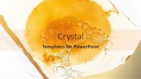  Presentation with beverage - Presentation theme consisting of still-life-of-fermented-kombucha and a gold colored foreground