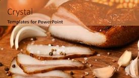  Presentation with healthy life style - Slides with still-life-of-food background and a gold colored foreground