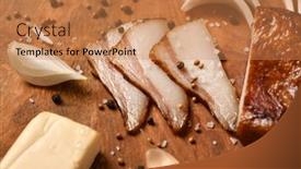  Presentation with salt food - Theme enhanced with still-life-of-food background and a coral colored foreground