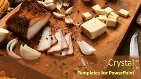  Presentation with healthy life style - Presentation design featuring still-life-of-food background and a tawny brown colored foreground