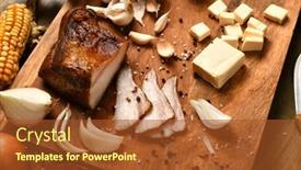  Presentation with healthy life style - Slide deck enhanced with still-life-of-food background and a red colored foreground