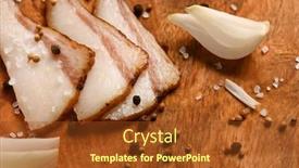  Presentation with healthy life style - Slide deck enhanced with still-life-of-food background and a tawny brown colored foreground