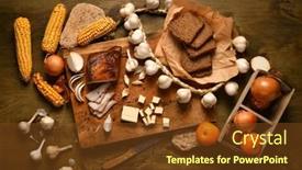  Presentation with healthy life style - Slides with still-life-of-food background and a tawny brown colored foreground