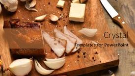  Presentation with healthy life style - Slide deck consisting of still-life-of-food background and a  colored foreground