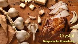  Presentation with healthy life style - Presentation design enhanced with still-life-of-food background and a  colored foreground