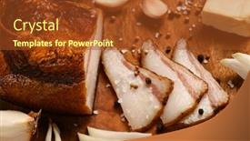  Presentation with healthy life style - PPT layouts consisting of still-life-of-food background and a  colored foreground