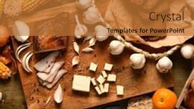  Presentation with healthy life style - Slides consisting of still-life-of-food background and a  colored foreground