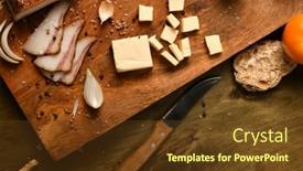  Presentation with healthy life style - Presentation design featuring still-life-of-food background and a  colored foreground