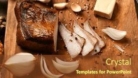  Presentation with healthy life style - Theme enhanced with still-life-of-food background and a tawny brown colored foreground