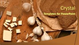  Presentation with healthy life style - Presentation theme having still-life-of-food background and a tawny brown colored foreground