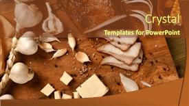  Presentation with healthy life style - Slide set consisting of still-life-of-food background and a tawny brown colored foreground