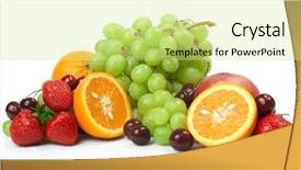  Presentation with fruit - Colorful slide deck enhanced with still-life of fresh fruit backdrop and a soft green colored foreground