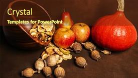  Presentation with fall season - Slides with still-life-of-fresh-red background and a tawny brown colored foreground