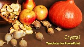 Presentation with fall season - Beautiful presentation theme featuring still-life-of-fresh-red backdrop and a tawny brown colored foreground