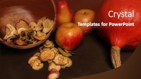  Presentation with fall season - PPT theme enhanced with still-life-of-fresh-red background and a tawny brown colored foreground