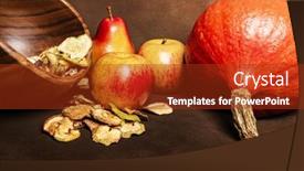  Presentation with fall season - Colorful slide deck enhanced with still-life-of-fresh-red backdrop and a tawny brown colored foreground