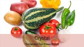  Presentation with fresh fruits vegetables - Beautiful slides featuring still life of fresh vegetables backdrop and a coral colored foreground