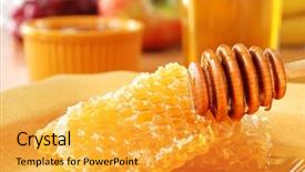  Presentation with golden apple - Slide set with still life of golden honey background and a yellow colored foreground