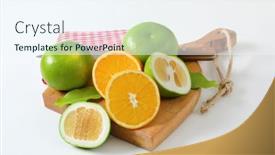  Presentation with green life - Beautiful theme featuring still-life-of-green-grapefruits backdrop and a sky blue colored foreground