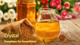  Presentation with pollen - Theme with still life of jars background and a tawny brown colored foreground