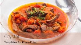  Presentation with kidney - Slides featuring still-life-of-kidney-stew background and a coral colored foreground