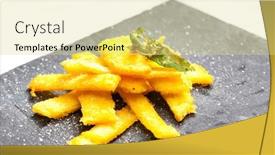  Presentation with life - PPT layouts with still-life-of-polenta-fries background and a blonde colored foreground
