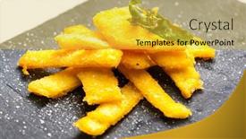  Presentation with life - Slide deck enhanced with still-life-of-polenta-fries background and a yellow colored foreground