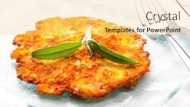  Presentation with pancake - Slides having still-life-of-potato-pancake background and a yellow colored foreground