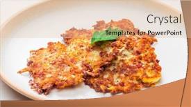  Presentation with potato - Presentation featuring still-life-of-potato-pancakes background and a lemonade colored foreground