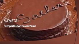  Presentation with still life crucifixion table - Slide deck having still-life-of-sacher-cake background and a tawny brown colored foreground