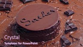  Presentation with cake - Slide set consisting of still-life-of-sacher-cake background and a wine colored foreground