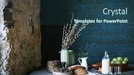  Presentation with napkins - Amazing slide deck having still-life-of-table-served backdrop and a ocean colored foreground