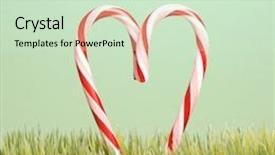 Presentation with candy canes - Presentation theme consisting of two upright candy canes background and a soft green colored foreground