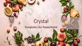  Presentation with berries - Presentation theme consisting of still life of various fruits background and a lemonade colored foreground