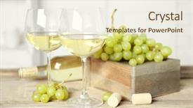  Presentation with bread life - Presentation theme featuring still life of wine and bread on light background background and a cream colored foreground