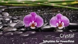  Presentation with zen stones - Presentation consisting of still-life-of-with-lying background and a tawny brown colored foreground