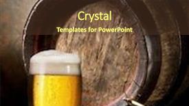  Presentation with cellar - Audience pleasing PPT theme consisting of still life old wooden pin of beer glass of beer and wheat on the table in the cellar backdrop and a tawny brown colored foreground