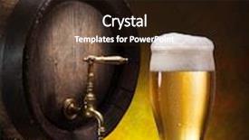  Presentation with cellar - Presentation design consisting of still life old wooden pin of beer glass of beer and wheat on the table in the cellar background and a wine colored foreground