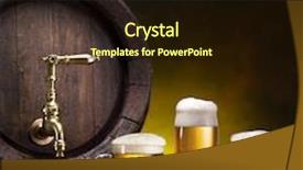  Presentation with cellar - PPT layouts having still life old wooden pin of beer glass of beer and wheat on the table in the cellar background and a wine colored foreground