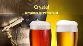  Presentation with cellar - Colorful presentation theme enhanced with still life old wooden pin of beer glass of beer and wheat on the table in the cellar backdrop and a tawny brown colored foreground