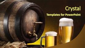  Presentation with cellar - Amazing PPT layouts having wooden pin of beer glass backdrop and a wine colored foreground