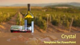  Presentation with red wine cheese - Slide deck enhanced with still life red wine cheese background and a tawny brown colored foreground