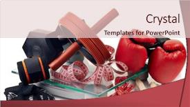  Presentation with healthy lifestyle - Slide set featuring fitness still life scales measuring background and a lemonade colored foreground