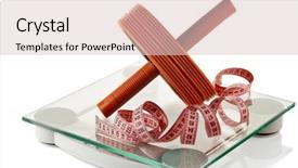  Presentation with fitness - PPT theme enhanced with fitness still life scales measuring background and a lemonade colored foreground