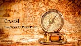  Presentation with vintage compass - Beautiful slides featuring still life vintage compass lies backdrop and a  colored foreground