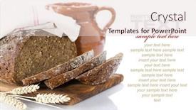  Presentation with bread life - Amazing slides having still-life with a milk jug and bread over white with sample text backdrop and a lemonade colored foreground