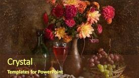  Presentation with life - Cool new presentation theme with still life with autumn flowers backdrop and a tawny brown colored foreground