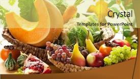  Presentation with fruits - Colorful slide deck enhanced with still life with autumn vegetables backdrop and a yellow colored foreground